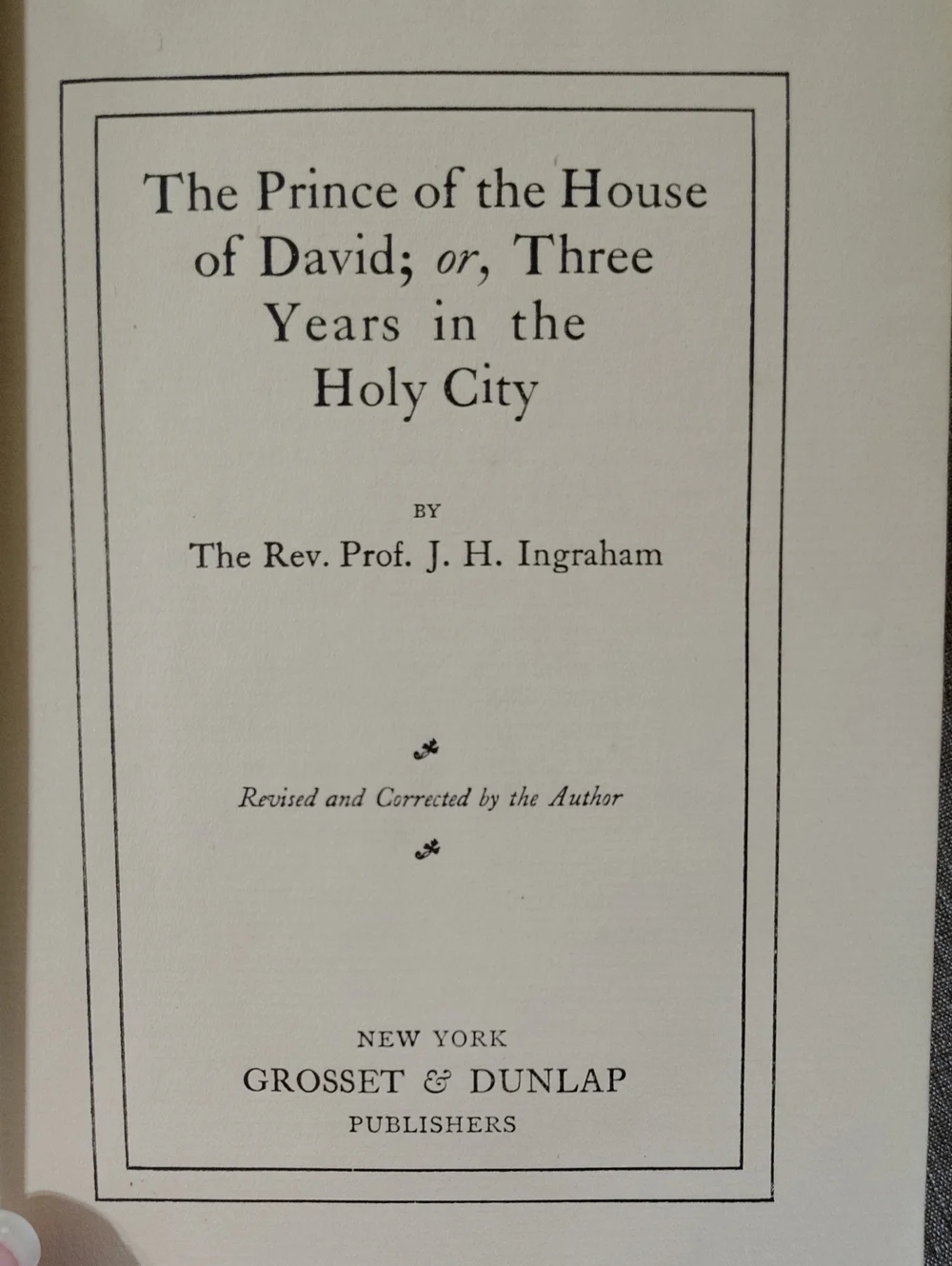 The Throne of David And The Prince Of The House Of David  Ingraham Antique Books